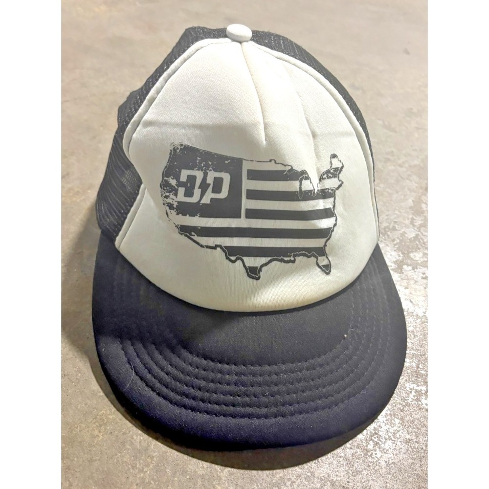 District DP USA Flag‎ Map Trucker Hat Snapback Black White Mesh Adjustable